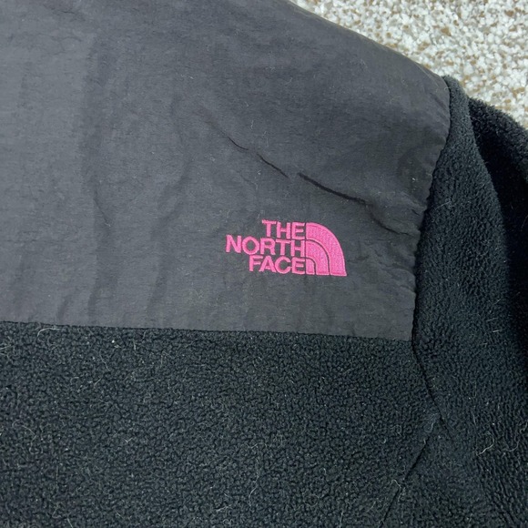 North Face Jacket Womens Small Black Fleece Pink Logo Denali Breast Cancer Gorp - Picture 7 of 11